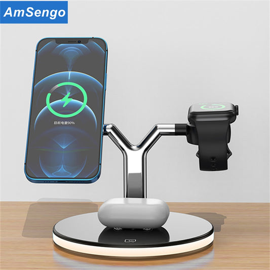 Magnetic Wireless Charger Stand 15W Fast Charging Dock Station 3 in 1 - sky-case