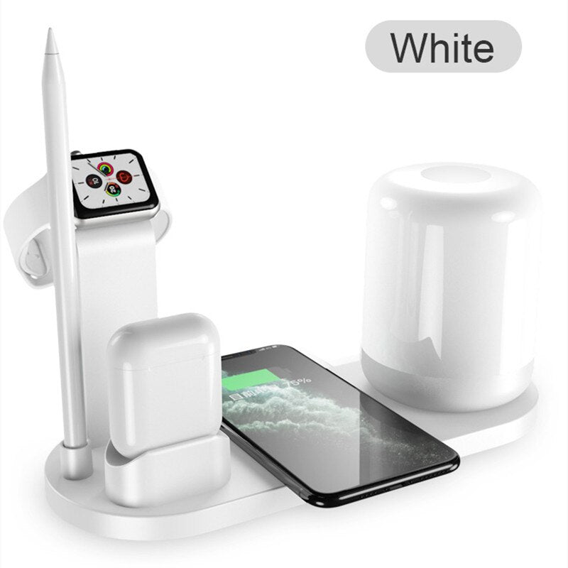 Fast Wireless Charger 10W 3 in 1 Charging Stand Holder White - sky-case