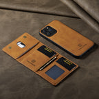 2 in 1 Leather Detachable Back Cover for All iPhone Models - sky-case