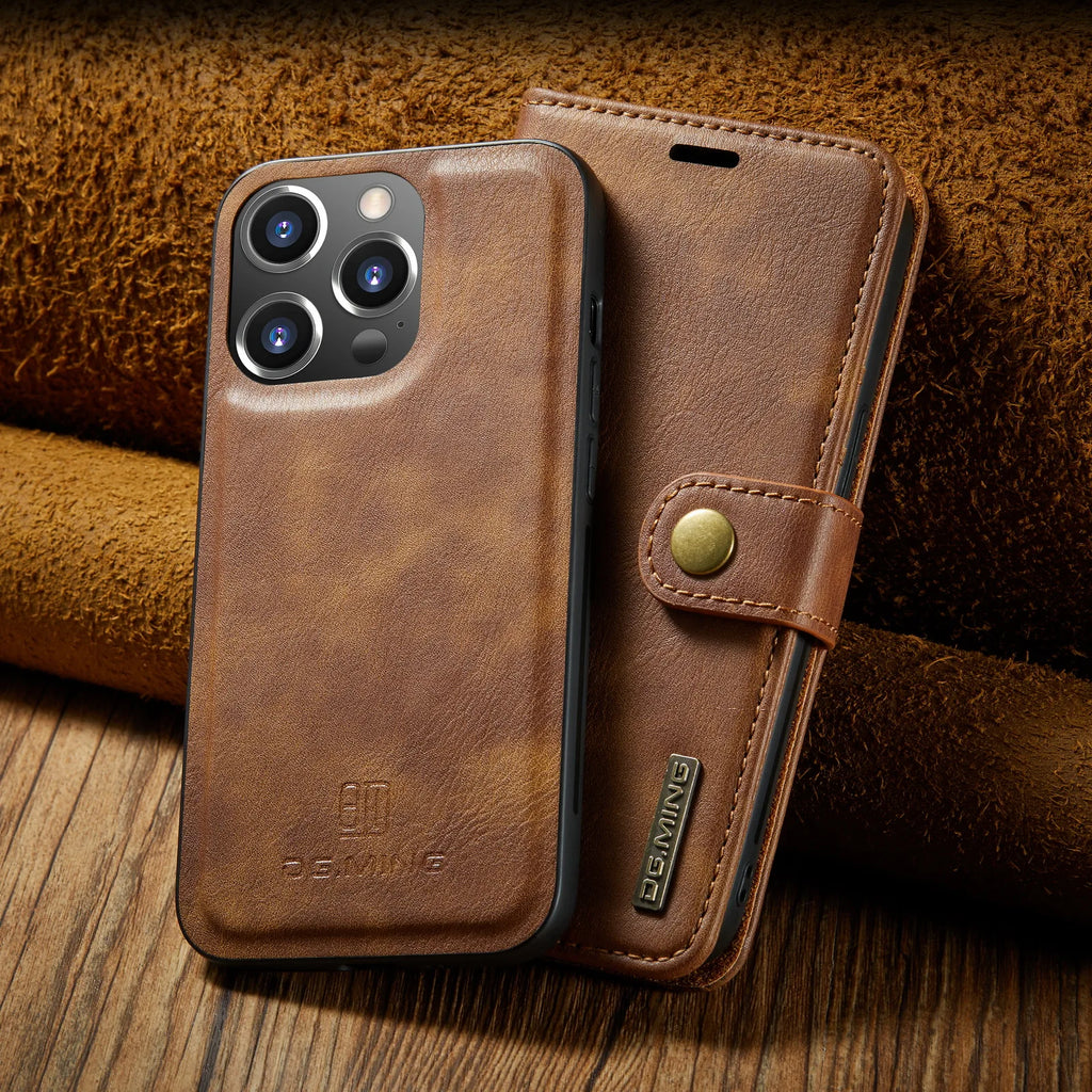 Leather Phone Case For iPhone 15 14 13 12 11 Pro Max Card Holder Wallet Cover - sky-case