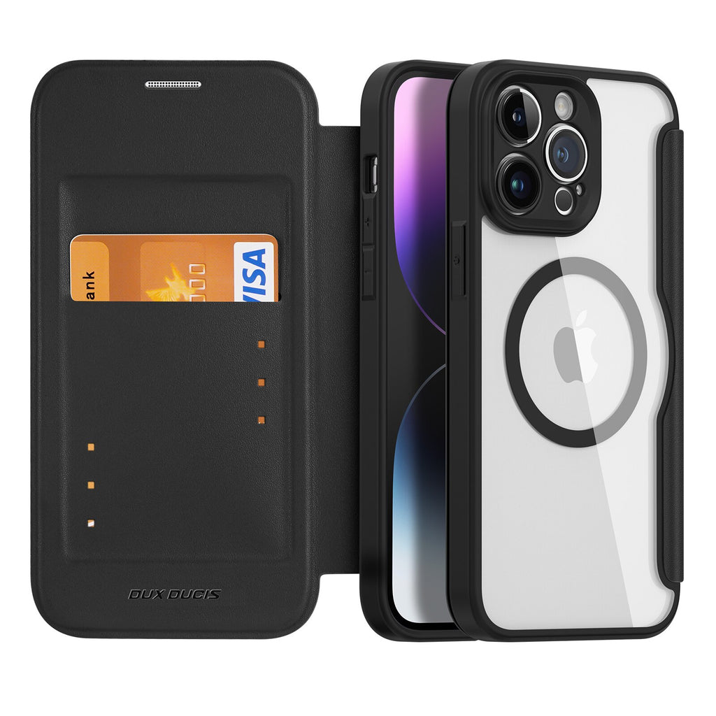 Magnetic wireless charging wallet case transparent Back cover - sky-case