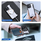 Magnetic wireless charging wallet case transparent Back cover - sky-case