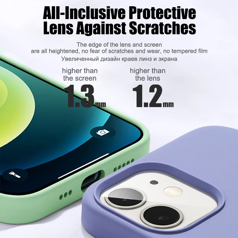 Silicone Case For iPhone 15 14 13 12 11 Pro Max Shockproof Cover - sky-case