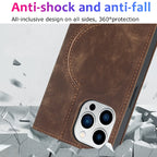 Magnetic Leather Wallet Phone Cover for IPhone - Magsafe Wireless Charging - Kickstand Card Slot Case - sky-case