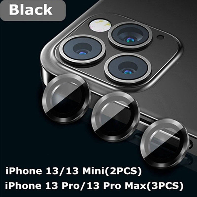 Camera Lens Protectors Glass Metal Ring for iPhone 15 series Protective Cover Black / iPhone 14(2PCS) - sky-case
