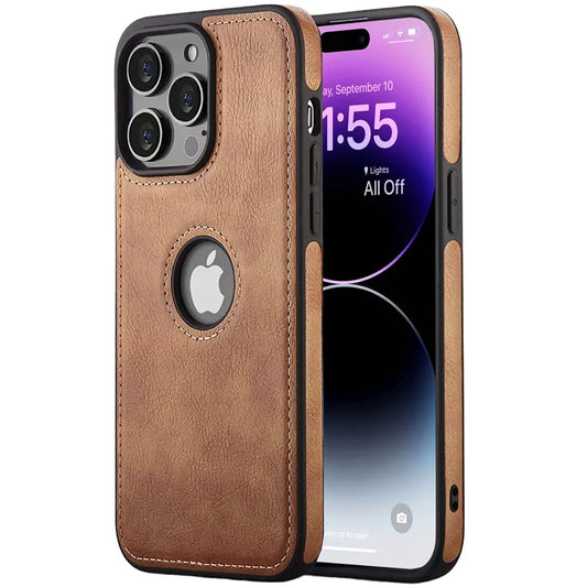 Slim Leather Phone Case for iPhone 14/13/12/11 Pro Max - Shockproof Bumper & Soft Business Back Cover - sky-case