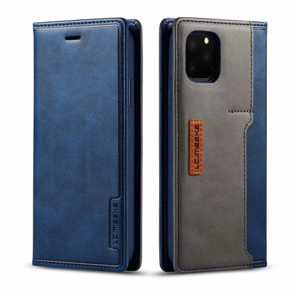 iPhone 14 13 12 11 Pro Max Leather Case Cover with Micro Magnetic Sim Card Slots Blue / For iPhone X - sky-case