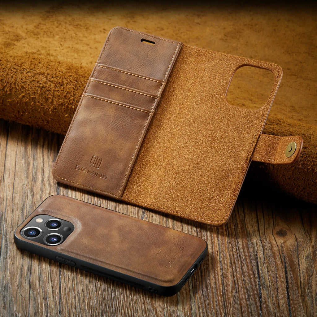 Leather Phone Case For iPhone 15 14 13 12 11 Pro Max Card Holder Wallet Cover - sky-case