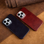 Premium Vintage Retro Genuine Leather Case for iPhone - Luxury Business Phone Aesthetic - sky-case