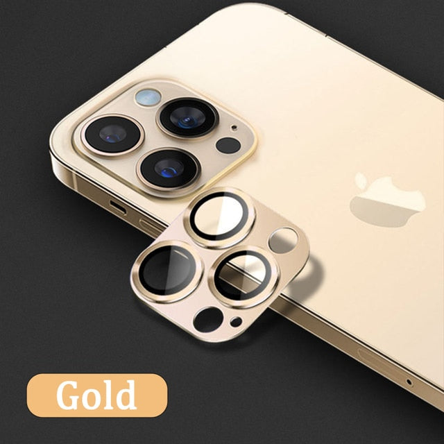 Full Cover Camera Lens Protector on For All iPhone Tempered Glass Gold / for iPhone 11 - sky-case