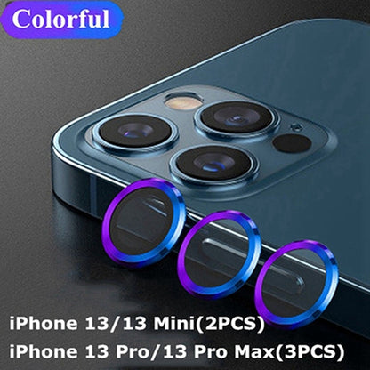 Camera Lens Protectors Glass Metal Ring for iPhone 15 series Protective Cover Colorful / iPhone 14(2PCS) - sky-case