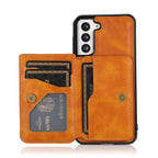Leather Wallet Case for Samsung Galaxy S23 Ultra S21 S20 Plus S20 Card Slot Wallet Cover - sky-case