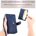 Luxury Magnetic card holder leather wallet case cover for iPhone 14 13 12 11 - sky-case