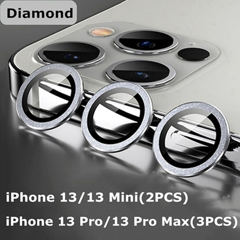 Camera Lens Protectors Glass Metal Ring for iPhone 15 series Protective Cover Silver / iPhone 14(2PCS) - sky-case
