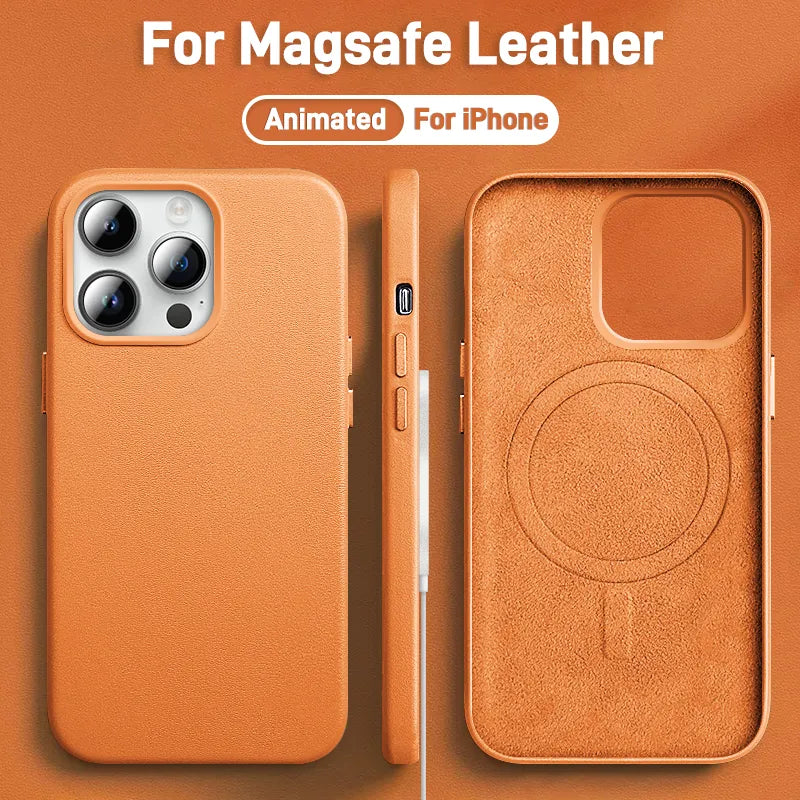 Luxury Leather Magnetic Compatible with Magsafe Case for All iPhone - sky-case