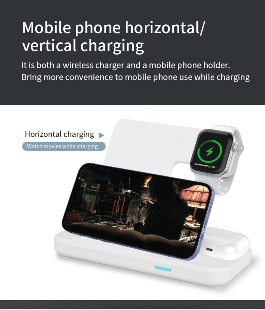30W Qi Wireless Charger Stand 3 In 1 Qi Fast Charging Dock Station - sky-case