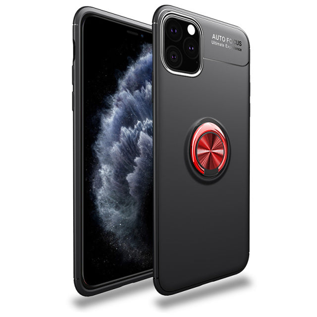 Silicone Case Magnetic Bracket Car Phone Stand Cover For iPhone 13Pro Max / Red Black - sky-case