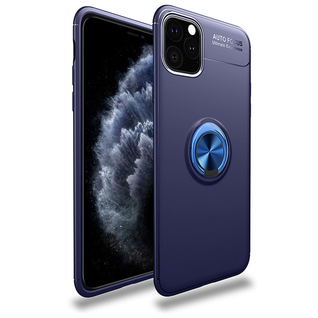 Silicone Case Magnetic Bracket Car Phone Stand Cover For iPhone 13Pro Max / Blue Blue - sky-case