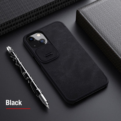 Luxury Cover PU leather back cover For iPhone 13 Pro / black - sky-case
