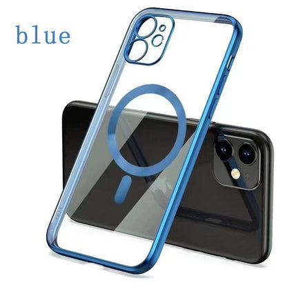 Clear Silicone cover MagSafe Compatible with wireless charging blue / For iphone13 Pro Max - sky-case