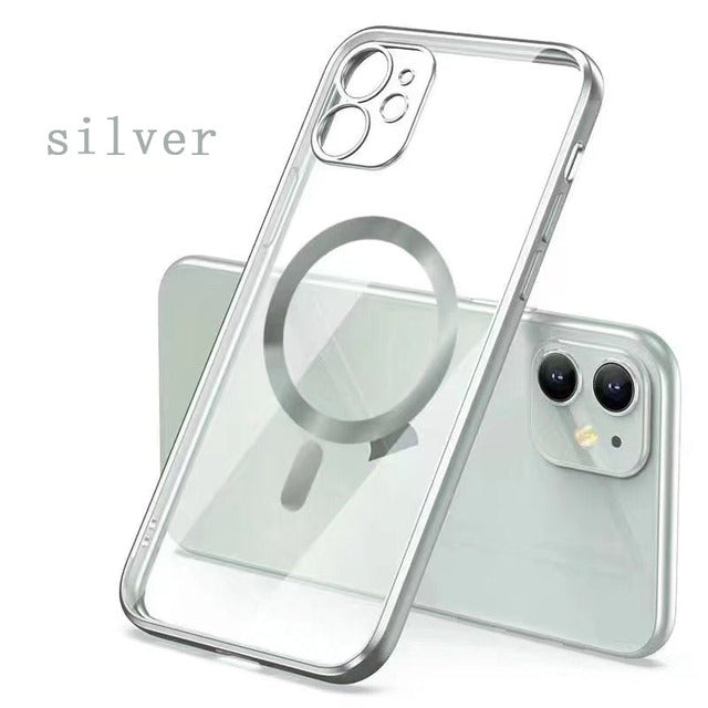 Clear Silicone cover MagSafe Compatible with wireless charging - sky-case