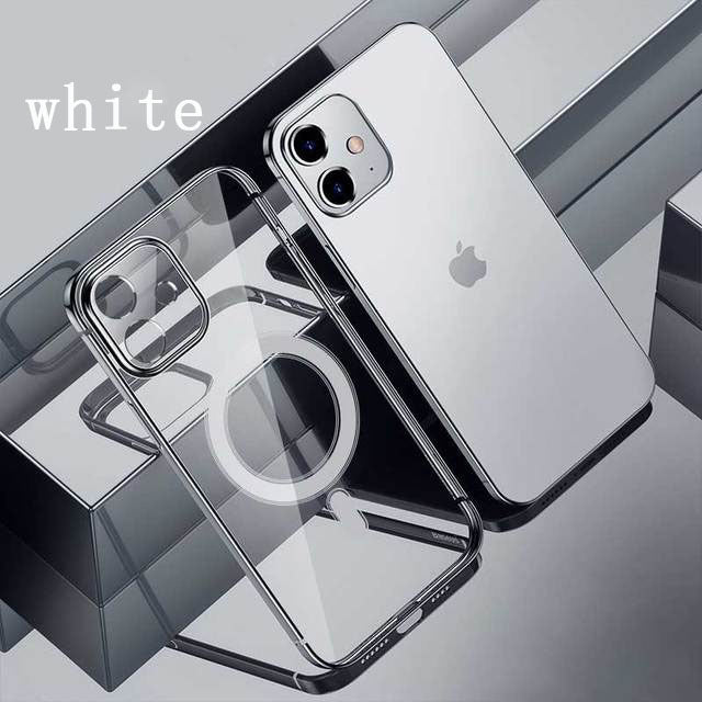 Clear Silicone cover MagSafe Compatible with wireless charging white / For iphone13 Pro Max - sky-case