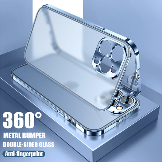 Luxury Aluminum Metal Double-sided Matte Transparent Case Full 360° full protection - sky-case