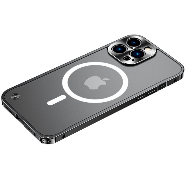Luxury Case Aluminium Metal Frame Magsafe Magnetic Wireless Charging Case - sky-case
