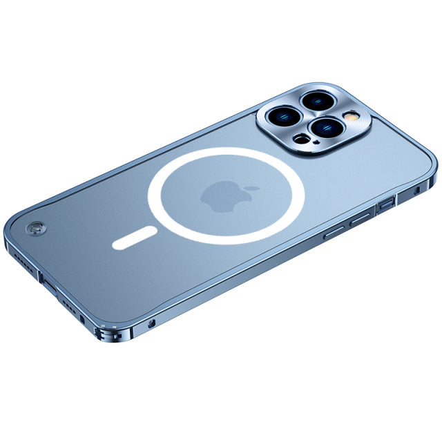Luxury Case Aluminium Metal Frame Magsafe Magnetic Wireless Charging Case - sky-case