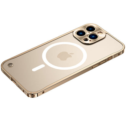 Luxury Case Aluminium Metal Frame Magsafe Magnetic Wireless Charging Case Gold / For iPhone 12Pro Max - sky-case