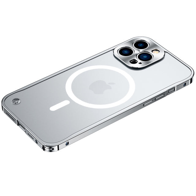 Luxury Case Aluminium Metal Frame Magsafe Magnetic Wireless Charging Case - sky-case