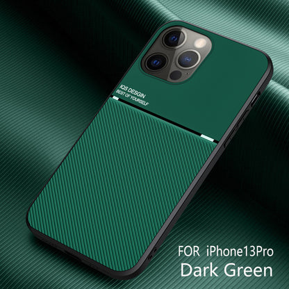Luxury Case Car Magnetic Twill Ultra-thin Soft Cover For iPhone 12Pro Max / green - sky-case